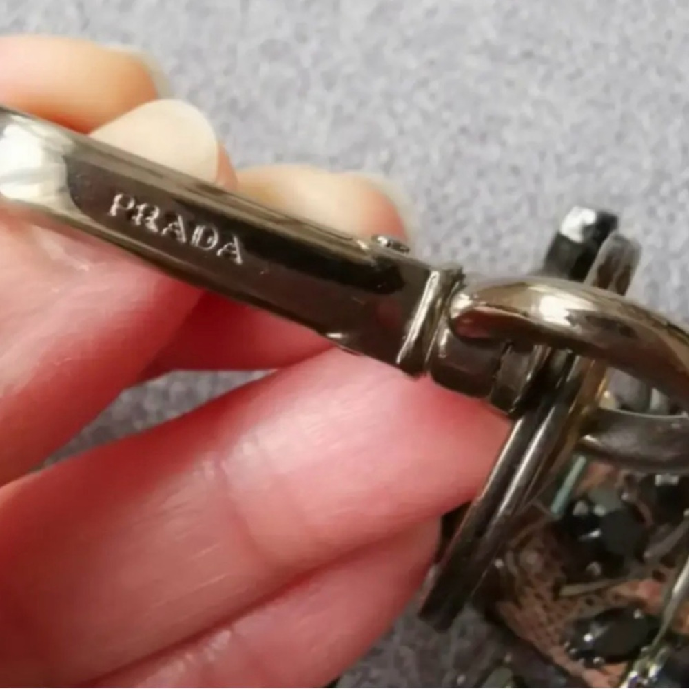 Prada Saffiano Leather and Crystal Robot Bag Charm - Picture 4 of 4